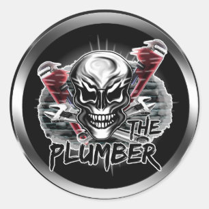 Plumber Skull: The Plumber Classic Round Sticker