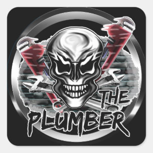 Plumber Skull: The Plumber Square Sticker