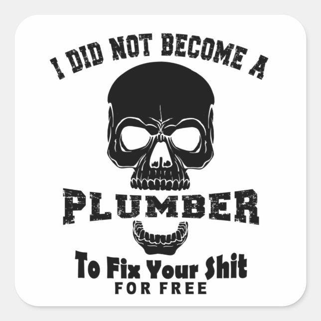 Plumber Square Sticker (Front)