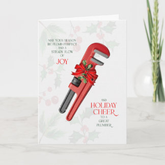 Plumber Steady Flow of Joy and Seasonal Cheer Holiday Card