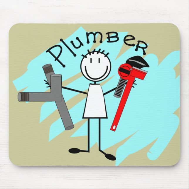 Plumber  stick person design mouse mat (Front)