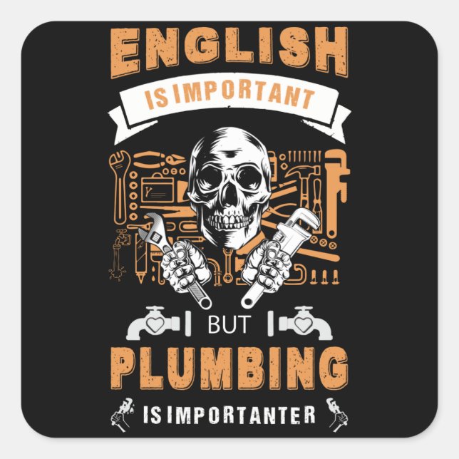 Plumber T-shirt Square Sticker (Front)