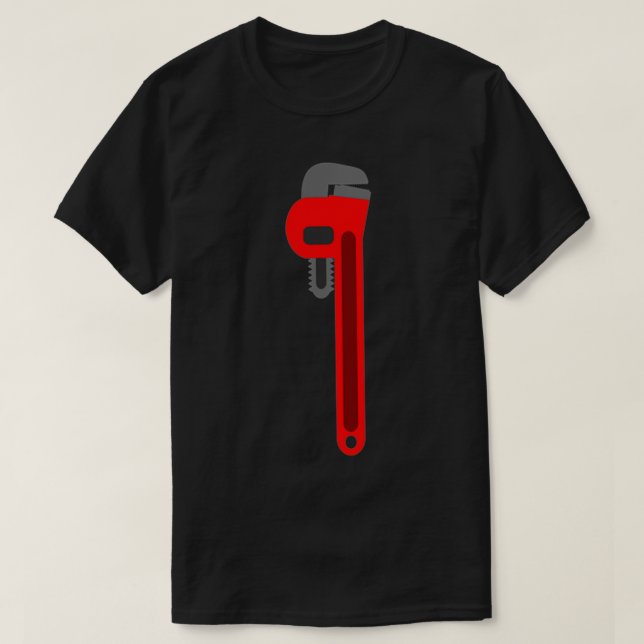 Plumber tool gift, Pipefitter Pipe Wrench plumbing T-Shirt (Design Front)