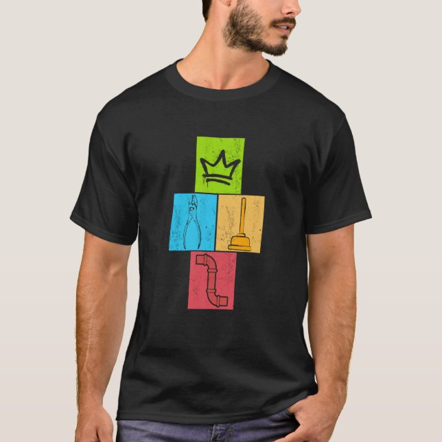 Plumber Tools Tradesman Plumbing Pipefitter T-Shirt (Front)