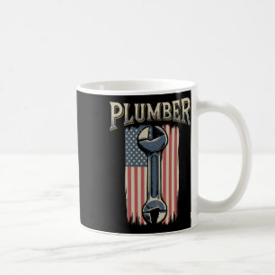 Plumber Usa Flag 4th Of July Plumbing Patriotic Pl Coffee Mug