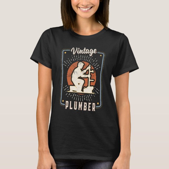 Plumber Vintage Retro Classic Love 1 T-Shirt (Front)