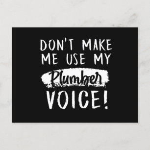 Plumber Voice Plumbing Job Craft Profession Gift Postcard