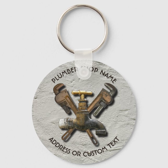 Plumber Water Drainage  Sewage Engineer Technician Key Ring (Front)