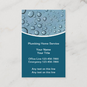 Plumber Water Drops Business Cards Design