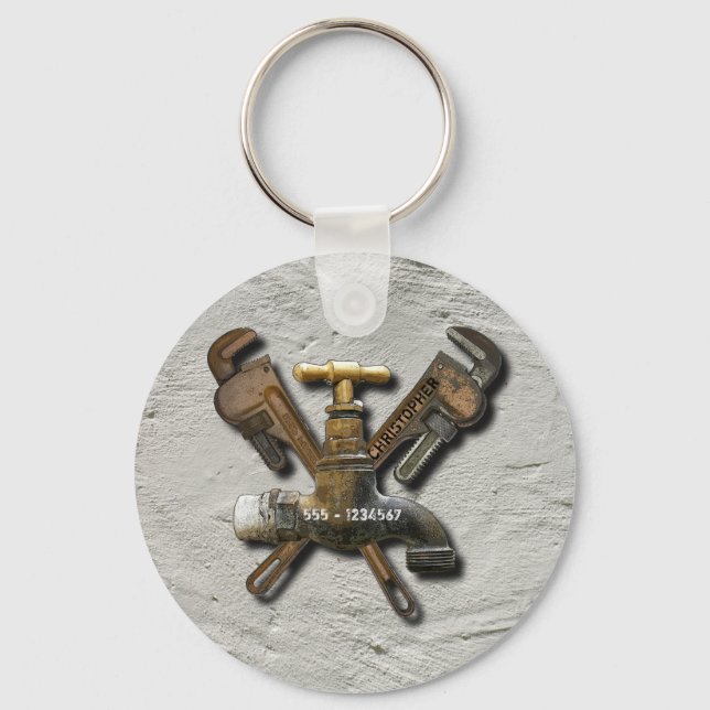 Plumber Water Sewage Drainage Engineer Technician Key Ring (Front)
