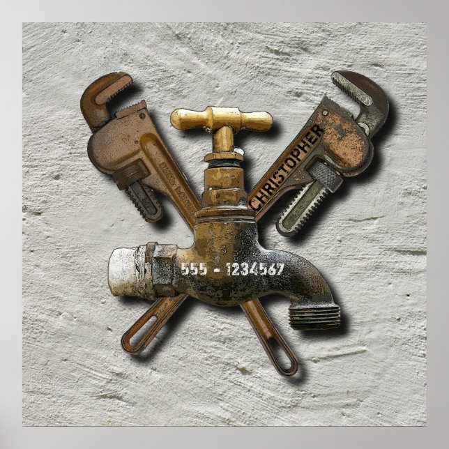 Plumber Water Sewage Drainage Engineer Technician Poster (Front)