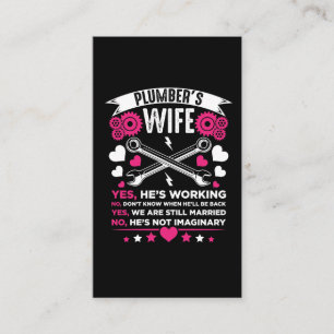 Plumber Wife Girlfriend Husband Wedding Business Card