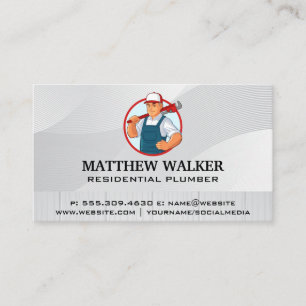 Plumber with Wrench Business Card