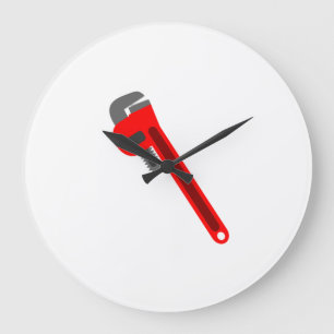 Plumber Wrench Large Clock
