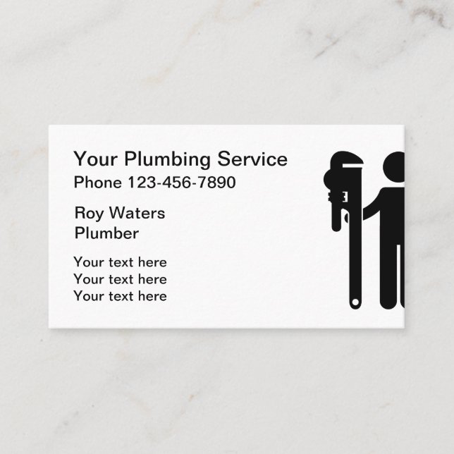Plumber Wrench Theme Business Card (Front)