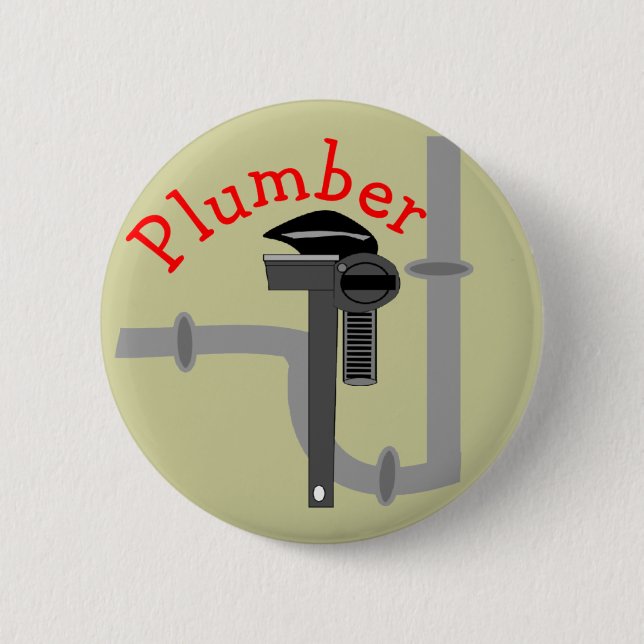 Plumbers gifts 6 cm round badge (Front)