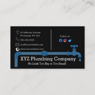 Plumber's   Plumbing Shop Business Card