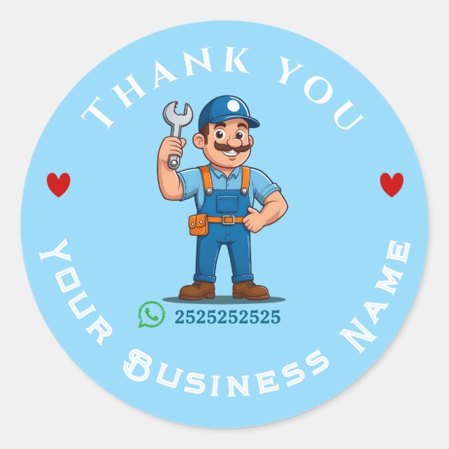 Plumber's Service  Classic Round Sticker (Front)