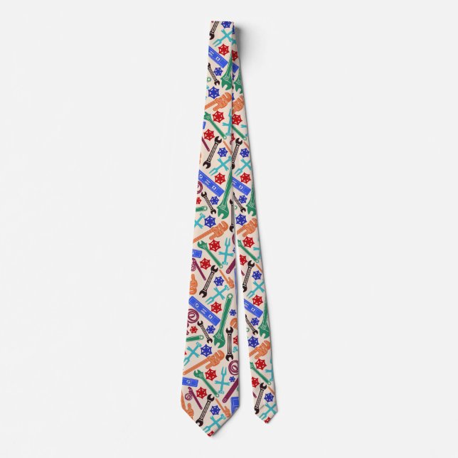 Plumbers Tools, Pipefitter, Novelty Print Tie (Front)