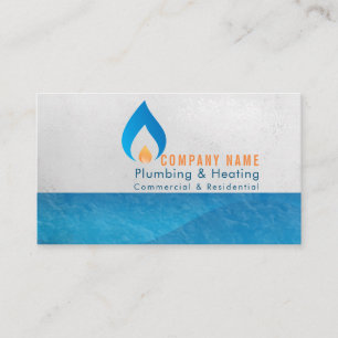 Plumbing and heating business logo card
