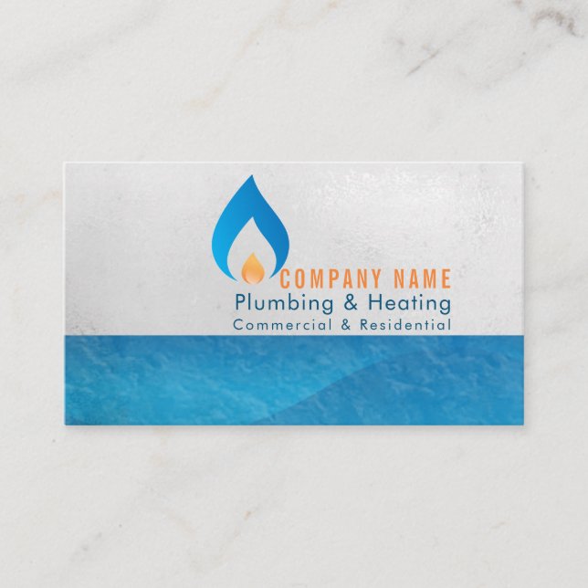 Plumbing and heating business logo card (Front)