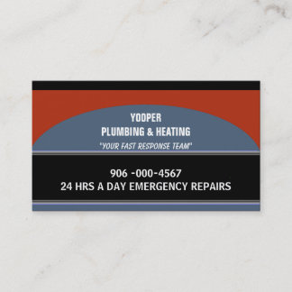 Plumbing and Heating Home Maintenance and Repair Business Card