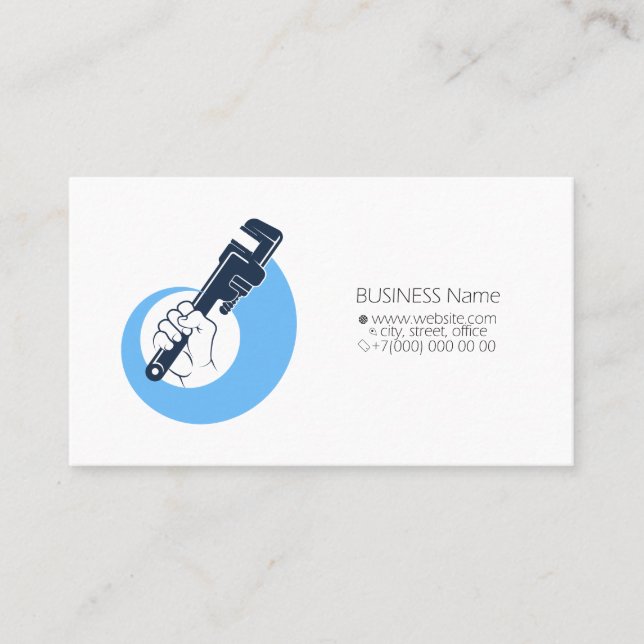 Plumbing and plumbing service and repair business  business card (Front)