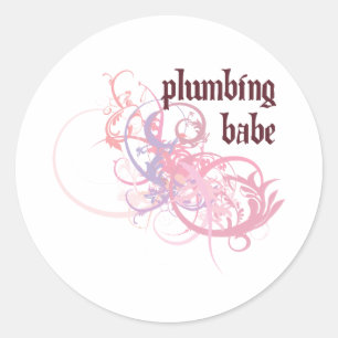 Plumbing Babe Classic Round Sticker