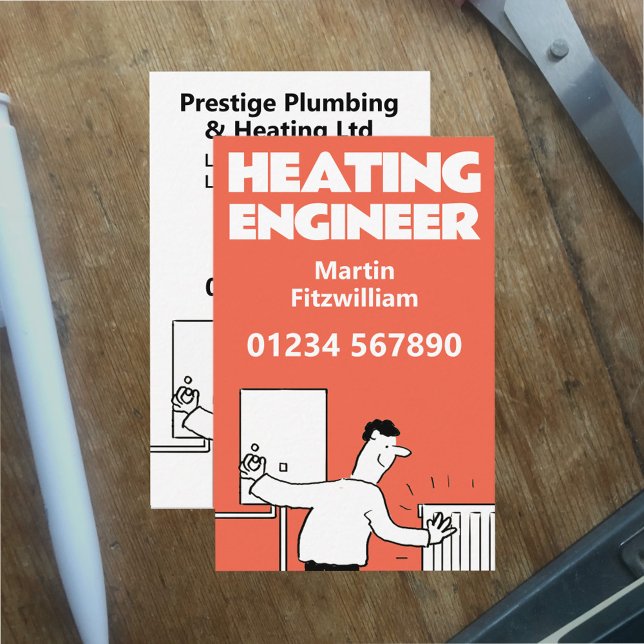 Plumbing Boiler & Heating Engineer Business Card (Creator Uploaded)