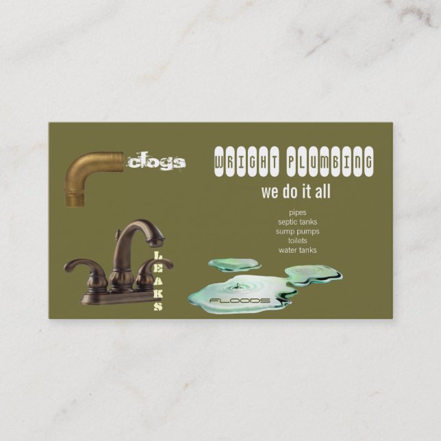 plumbing business card (Front)