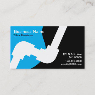 plumbing business card blue and black