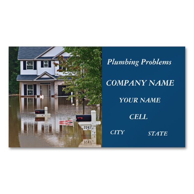 Plumbing Business Card Magnet (Front)
