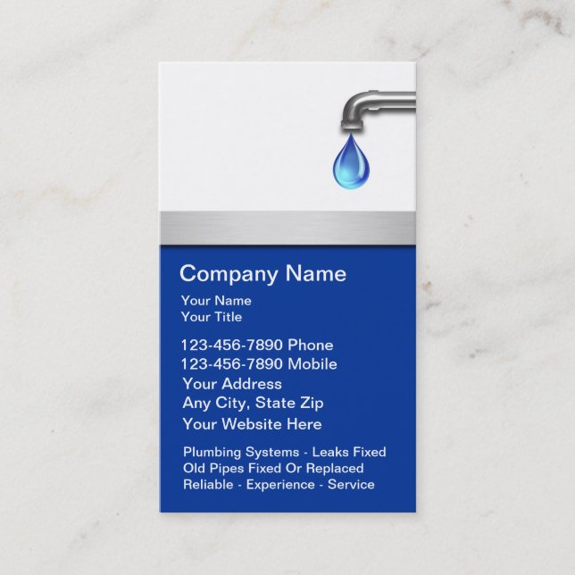 Plumbing Business Cards (Front)