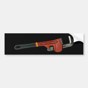 Plumbing business plumbers wrench art photo bumper sticker
