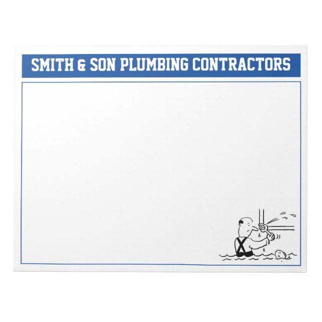 Plumbing Company Notice to Personalise. Notepad (Front)