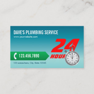Plumbing Emergency Service Plumber Business Card