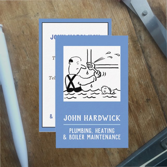 Plumbing, Heating & Boiler Maintenance. Plumber's Business Card (Creator Uploaded)