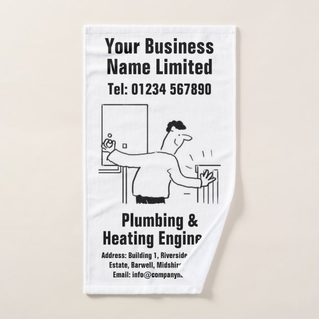 Plumbing & Heating Engineer Design Hand Towel (Hand Towel)