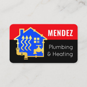 Plumbing Heating Home Piping Frame Business Card