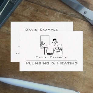 Plumbing & Heating with Illustration Business Card