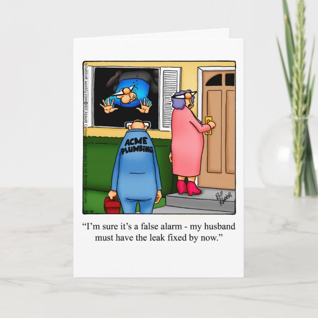  Plumbing Humour Blank Greeting Card (Front)