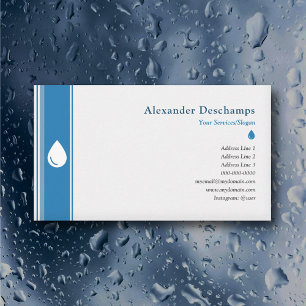 Plumbing or House Cleaning - Water Drop Business Card