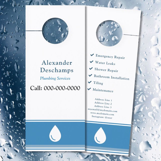 Plumbing or House Cleaning - Water Drop Door Hanger (Plumbing or House Cleaning - Water Drop Door Hanger)