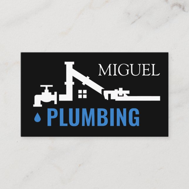 Plumbing Pipe Home Frame Business Card (Front)