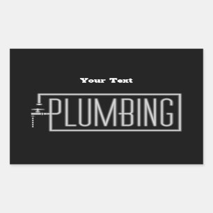 Plumbing - Pipes and Dripping Facet Custom Rectangular Sticker