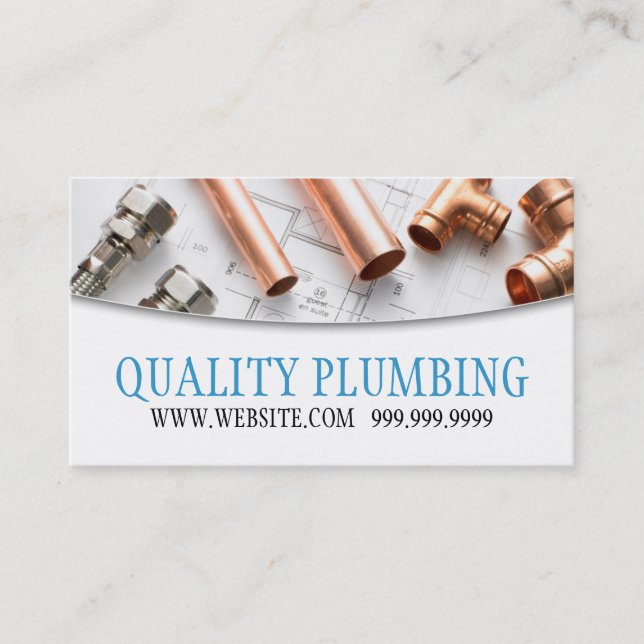 Plumbing Plumber Faucet Water Handyman Maintenance Business Card (Front)