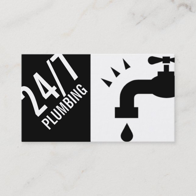 Plumbing Plumber Faucet Water Handyman Maintenance Business Card (Front)