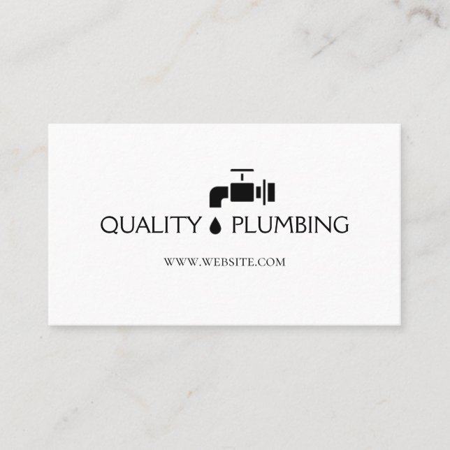 Plumbing Plumber Faucet Water Handyman Maintenance Business Card (Front)