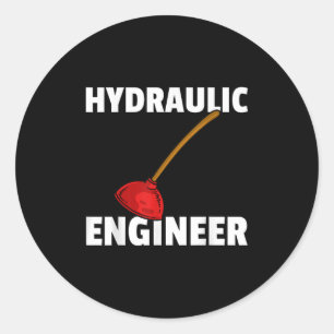 Plumbing Plunger Gift For Funny Plumber  Classic Round Sticker