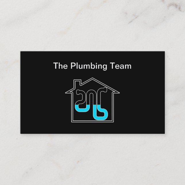Plumbing Professional Service Team Business Card (Front)